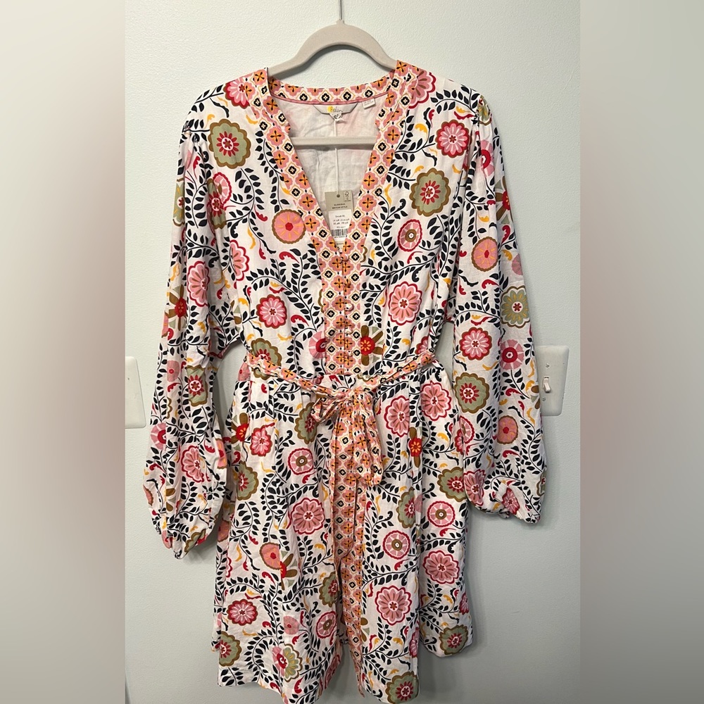 Boden Glorious British Style Notch Neck Cotton Dress